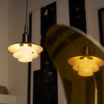 Louis Poulsen PH Aged Brass 3/3 Pendant Lifestyle Close Up 2