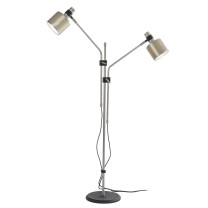 Bert Frank Riddle Double Floor Lamp Satin Nickel