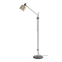 Bert Frank Riddle Single Floor Lamp Satin Nickel