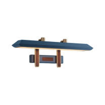 Bert Frank Rinato LED Long Wall Light Brushed Brass Blue