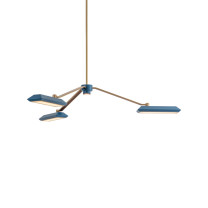 Bert Frank Rinato LED Chandelier 3 Brushed Brass Blue