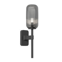 Astro Tacoma Single Reed Wall Light Matt Black Reed Ribbed Smoke