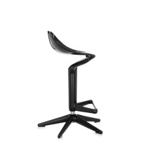 Kartell Spoon Stool - Black, Side View