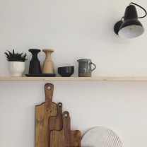 Anglepoise Original 1227 Wall Light Jet Black Above Shelf