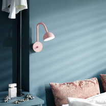 Northern Blush Wall Light Pink by bedside
