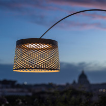 Greige Shade of Foscarini Twiggy Grid LED Floor Lamp