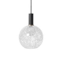 Ferm Living Collect Low Socket Pendant Glass Sphere Black Casca