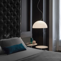 Oluce Sonora Opal Pendant Lifestyle Bedroom
