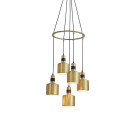 Bert Frank Riddle Cluster Pendant Light 5 Brushed Brass