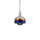 Buster + Punch Forked Shade + Globe Pendant Medium Smoked Glass Burnt Steel Shade