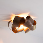 Tom Raffield Drift Ceiling Light Walnut Illimunated