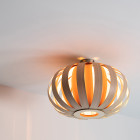 Tom Raffield Urchin Ceiling Light Oak on Ceiling