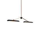 Bert Frank Rinato LED Linear Chandelier 2 Antique Brass Black