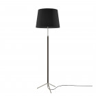 Santa & Cole Pie de Salon G1 Floor Lamp Black Shade with Chrome Plated Structure