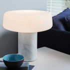Case Solid Table Lamp Carrara on Cabinet