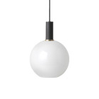 Ferm Living Collect Low Socket Pendant Glass Sphere Black Opal