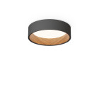 Vibia Duo Round LED Ceiling Light Small Graphite Walnut