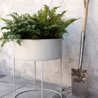 Ferm Living Plant Box Round Light Grey Outdoors