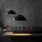 2 x Black Louis Poulsen AJ Royal LED Pendant Lights in Kitchen