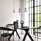 Anglepoise Type 80 Pendant Grey Mist Above Dining Table