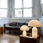 Oluce Atollo Opal Glass Table Lamp Lifestyle Living Room