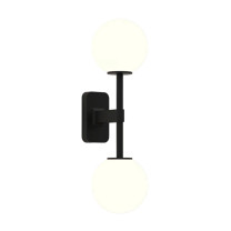 Astro Tacoma Twin Globe Wall Light Matt Black Globe White