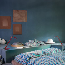 Oluce Calamaio LED Table Lamp Lifestyle Bedroom