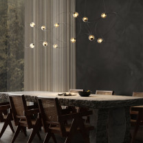 DCW editions Munari 6 LED Suspension Light Lifestyle Dining Table