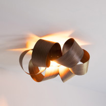 Tom Raffield Drift Ceiling Light Walnut Illimunated