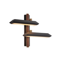 Bert Frank Rinato LED Double Wall Light Left Antique Brass Black