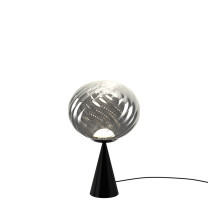Tom Dixon Whirl Fat Cone LED Table Lamp Silver Black On