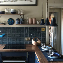Anglepoise Original 1227 Brass Pendant in Kitchen