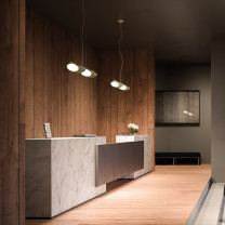 Axolight Orchid 4 LED Suspension in Hotel Lobby