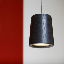 Case Solid Cone Pendant Black Stained Oak