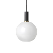 Ferm Living Collect Low Socket Pendant Glass Sphere Black Opal