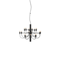 Flos 2097/18 Chandelier - Matte Black / Clear Bulbs