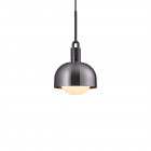Buster + Punch Forked Shade + Globe Pendant Medium Opal Glass Gun Metal Shade
