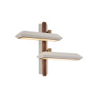 Bert Frank Rinato LED Double Wall Light Left Antique Brass White