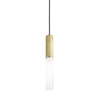 J. Adams Flume 50 Pendant Satin Brass - Frosted Glass