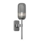 Astro Tacoma Single Reed Wall Light Polished Chrome Reed Ribbed Smoke