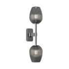 Astro Tacoma Twin Tulip Wall Light Polished Chrome Tulip Ribbed Smoke