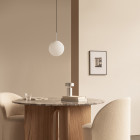 Audo Copenhagen TR Bulb Pendant Steel Above Coffee Table