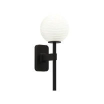 Astro Tacoma Single Globe Wall Light Matt Black Tacoma Ribbed White