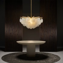 Large Brass CTO Lighting Nimbus Round Pendant
