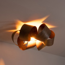 Tom Raffield Drift Ceiling Light Walnut in the Dark