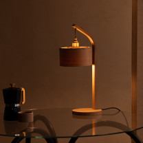 Tom Raffield Stem Table Lamp on Side Table Lights Off