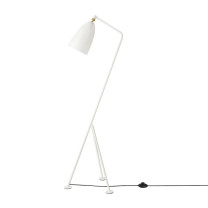 Gubi Grashoppa Floor Lamp Warm Glossy Alabaster White