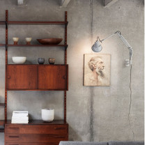 Anglepoise Original 1227 Lamp With Wall Bracket Linen on Gallery Wall