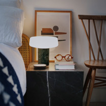 Case Solid Table Lamp Serpentine on Bedside Table