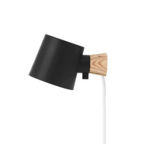 Normann Copenhagen Rise Wall Light Black Cable and Plug